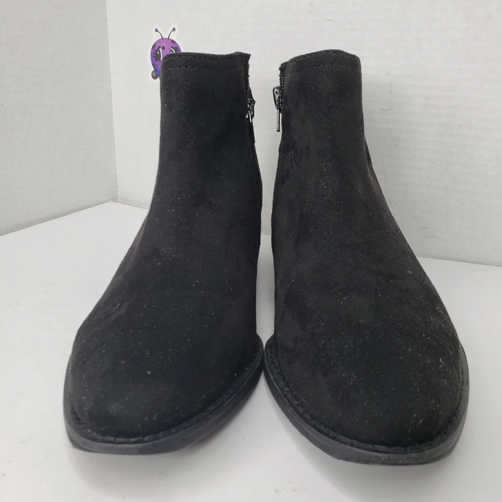 Zodiac Women Black Faux Suede Upper Side Zip Boots Sz 9